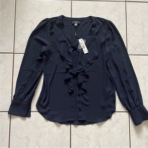 Elegant Black Ruffle Blouse